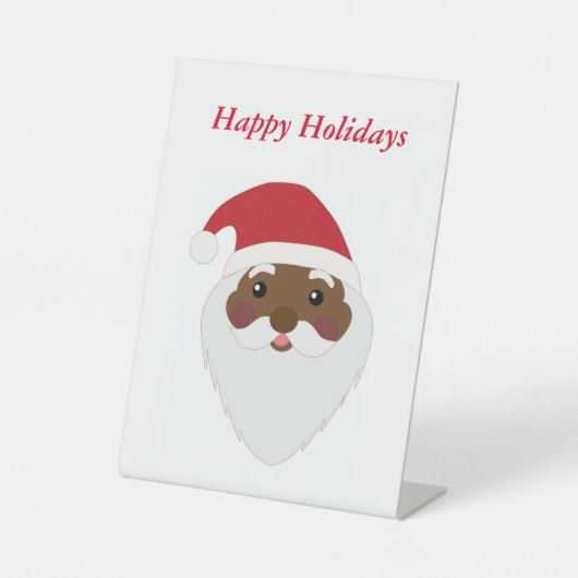 Afrikaans-Amerikaanse Santa Pedestal Sign Reclamebord Met Voetstuk (Voorkant)