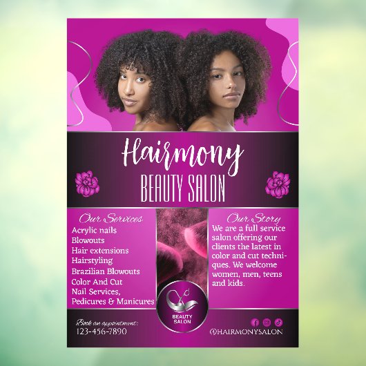 Afrikaans-Amerikaanse Schoonheidssalon Voorkant aa Raamsticker (Vel 3)