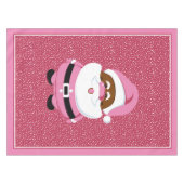Afrikaans-Amerikaanse Sinterklaas Kerstmis roze Tafelkleed (Voorkant (Horizontaal))