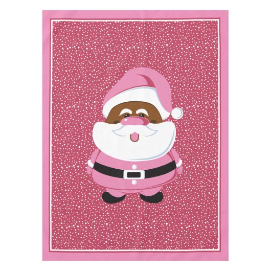 Afrikaans-Amerikaanse Sinterklaas Kerstmis roze Tafelkleed (Voorkant)