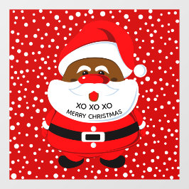 Afrikaans-Amerikaanse Sinterklaas rood Kerstvenste Raamsticker