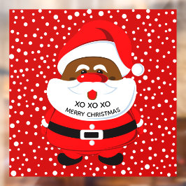 Afrikaans-Amerikaanse Sinterklaas rood Kerstvenste Raamsticker