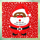 Afrikaans-Amerikaanse Sinterklaas rood Kerstvenste Raamsticker (Vel 3)