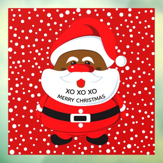 Afrikaans-Amerikaanse Sinterklaas rood Kerstvenste Raamsticker (Vel 3)