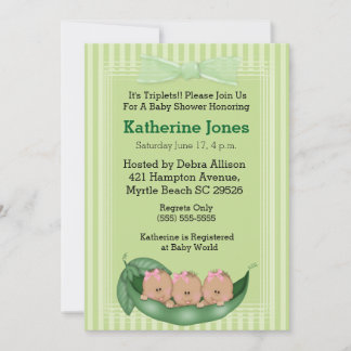 Afrikaans-Amerikaanse Triplets Girl Baby shower no Kaart