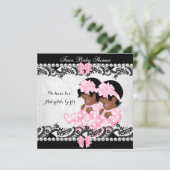 Afrikaans-Amerikaanse tweekleppige Baby shower cut Kaart (Staand voorkant)