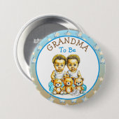 Afrikaans-Amerikaanse Twin Boy's Baby shower Oma Ronde Button 7,6 Cm (Voorkant /achterkant)