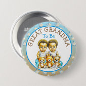Afrikaans-Amerikaanse Twin Boy's Baby shower Oma Ronde Button 7,6 Cm (Voorkant /achterkant)