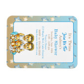 Afrikaans-Amerikaanse Twin Boy's Blue Baby shower Magneet (Horizontaal)