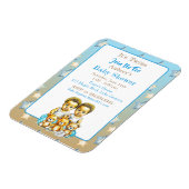 Afrikaans-Amerikaanse Twin Boy's Blue Baby shower Magneet (Linkerzijde)