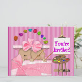 AFRIKAANS-AMERIKAANSE TWINBABY GIRL SHOWER INVITAT KAART (Staand voorkant)