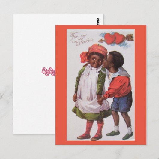 -Afrikaans-Amerikaanse Valentijn Briefkaart (Voorkant / Achterkant)
