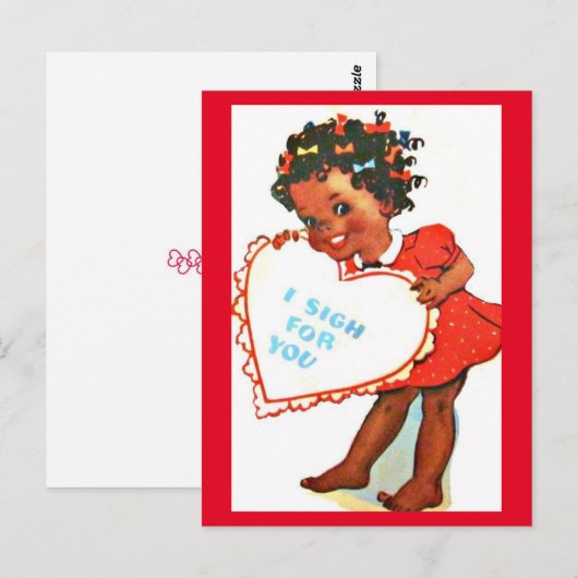 -Afrikaans-Amerikaanse Valentijn Briefkaart (Voorkant / Achterkant)