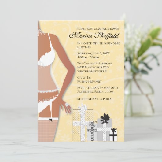 Afrikaans-Amerikaanse Vrijgezellenfeest Geel Kaart (Staand voorkant)