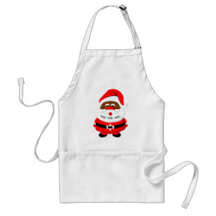 Afrikaans-Amerikaanse witte kerstkerstman Standaard Schort