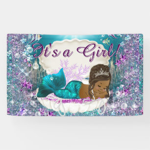 Afrikaans-Amerikaanse Zeemeermin Prinses Baby Show Spandoek