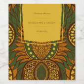 Afrikaans Ankara Groen Bloemen Wijn Label Wijn Etiket (Enkel label)