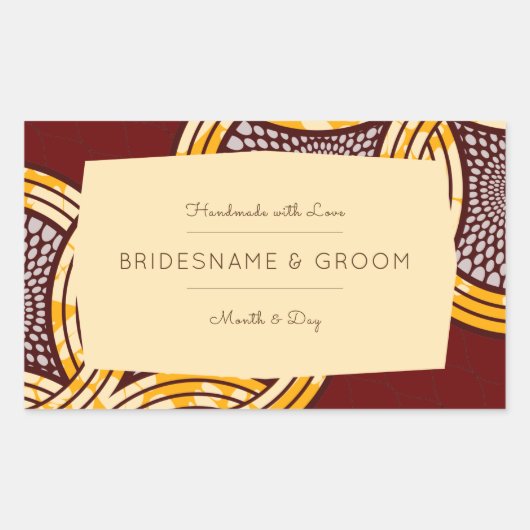 Afrikaans Ankara Kitenge Goud Bloemen Gift Label (Voorkant)