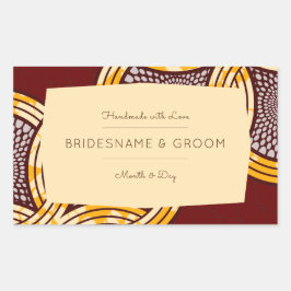 Afrikaans Ankara Kitenge Goud Bloemen Gift Label