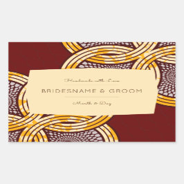 Afrikaans Ankara Kitenge Goud Bloemen Gift Label