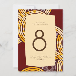 Afrikaans Ankara Kitenge Goud Bloemen Tafelnummer