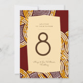 Afrikaans Ankara Kitenge Goud Bloemen Tafelnummer (Achterkant)