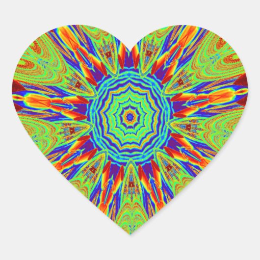 Afrikaans-Aziatisch Europees etnisch patroon Hart Sticker (Voorkant)