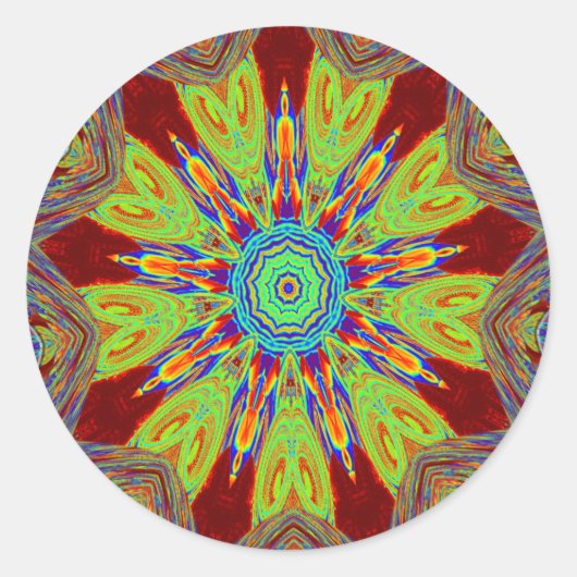 Afrikaans-Aziatisch Europees etnisch patroon Ronde Sticker (Voorkant)