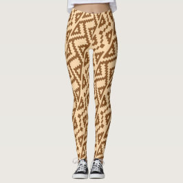 Afrikaans beige bruin minimaal patroon leggings