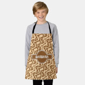 Afrikaans beige bruin minimaal patroon schort (Gedragen)