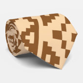 Afrikaans beige bruin minimaal patroon stropdas (Opgerold)