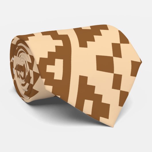 Afrikaans beige bruin minimaal patroon stropdas (Opgerold)