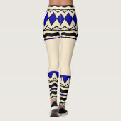 Afrikaans Blauw Geometrisch Leggings (Achterkant)