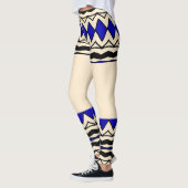 Afrikaans Blauw Geometrisch Leggings (Links)