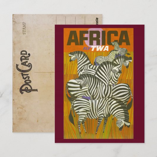  Afrikaans Briefkaart voor Zebra (Voorkant / Achterkant)