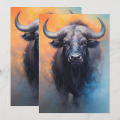 Afrikaans Buffalo Safari Portret Feestdagenkaart (Voorkant / Achterkant)