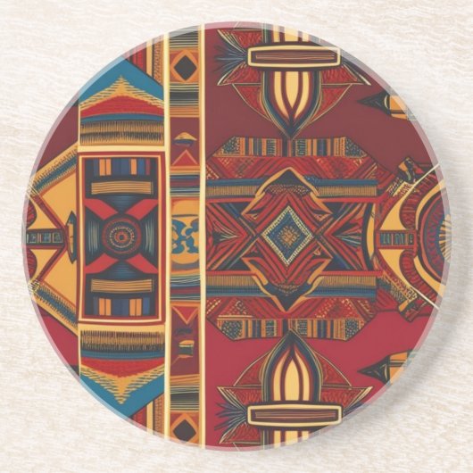 Afrikaans Canvas Zandsteen Onderzetter (Voorkant)