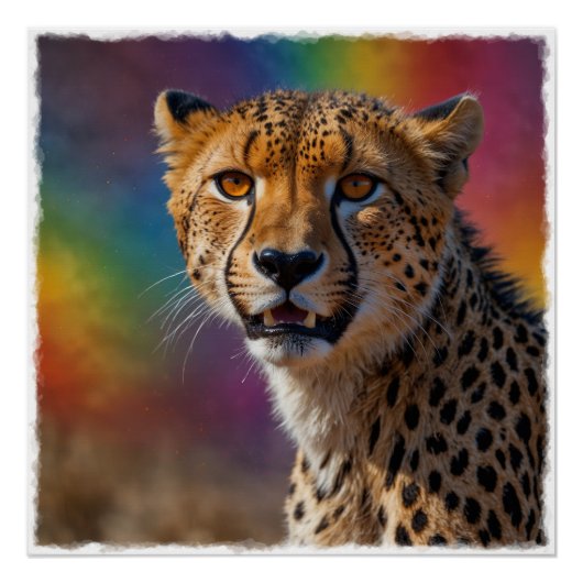 Afrikaans Cheetah Portret Perfect Poster (Voorkant)