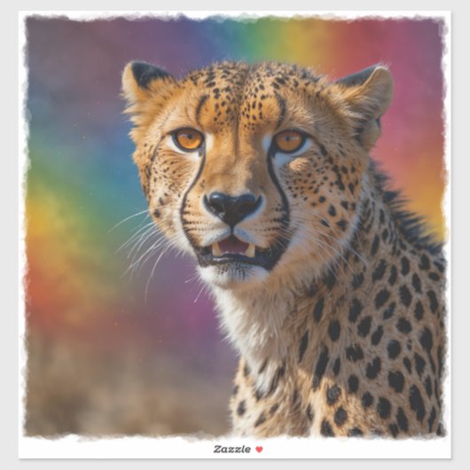 Afrikaans Cheetah Portret Sticker (Vel)