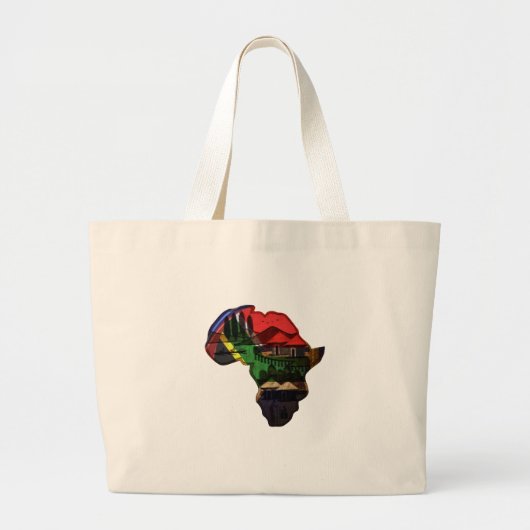 Afrikaans continent grote tote bag (Voorkant)