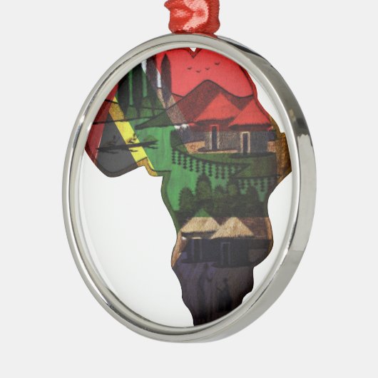 Afrikaans continent metalen ornament (Links)