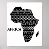 Afrikaans continent zwart en wit poster (Voorkant)