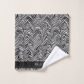 Afrikaans damast subtiel zwart wit patroon bad handdoek (Wasdoekje)