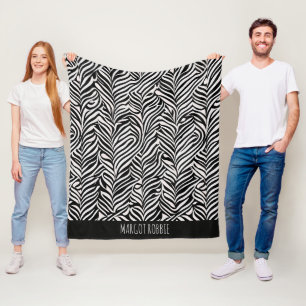 Afrikaans damast subtiel zwart wit patroon fleece deken