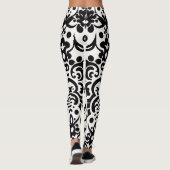 Afrikaans damast zwart wit patroon leggings (Achterkant)