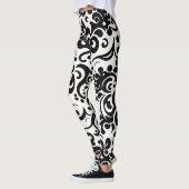 Afrikaans damast zwart wit patroon leggings (Links)