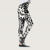 Afrikaans damast zwart wit patroon leggings (Rechts)