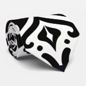 Afrikaans damast zwart wit patroon stropdas (Opgerold)