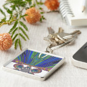 Afrikaans decoratief patroon moderne ontwerpkleure sleutelhanger (Zijkant)