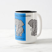 Afrikaans dier - Cool ELEPHANT - Wildlife - Tweekleurige Koffiemok (Voorkant rechts)